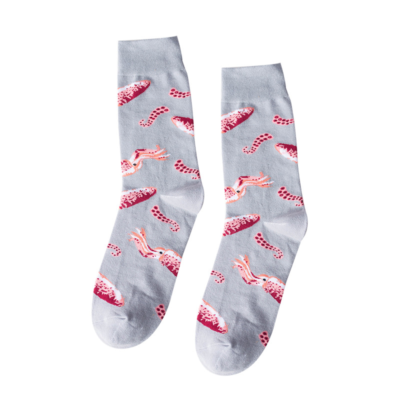 Arctic Shrimp Seafood Personality Socks Pure Cotton Socks Men Women Stockings